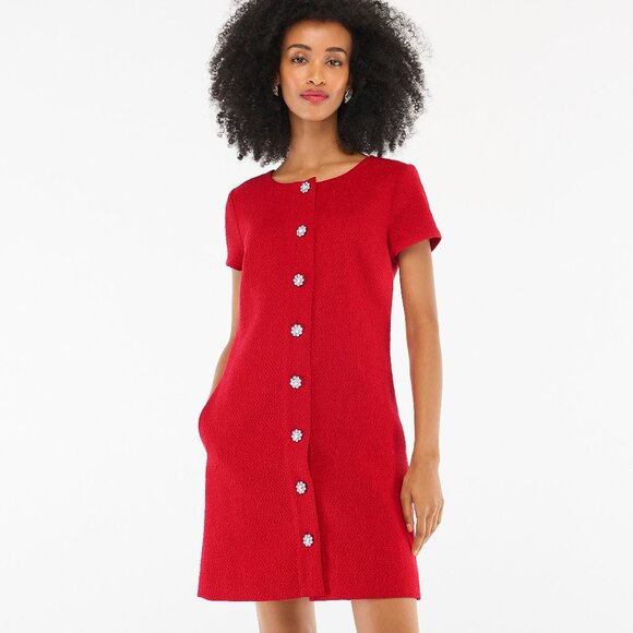 NWT J.Crew Tweed Dress with Jewel Buttons CE626 - Picture 2 of 8